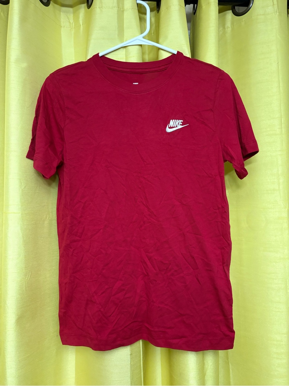 Nike Kids Red Logo Crew Neck T‑Shirt